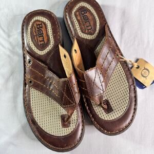 Born Leather Sandals Men’s 11 Brown Hand Crafted Comfort Slip On Casual NWT